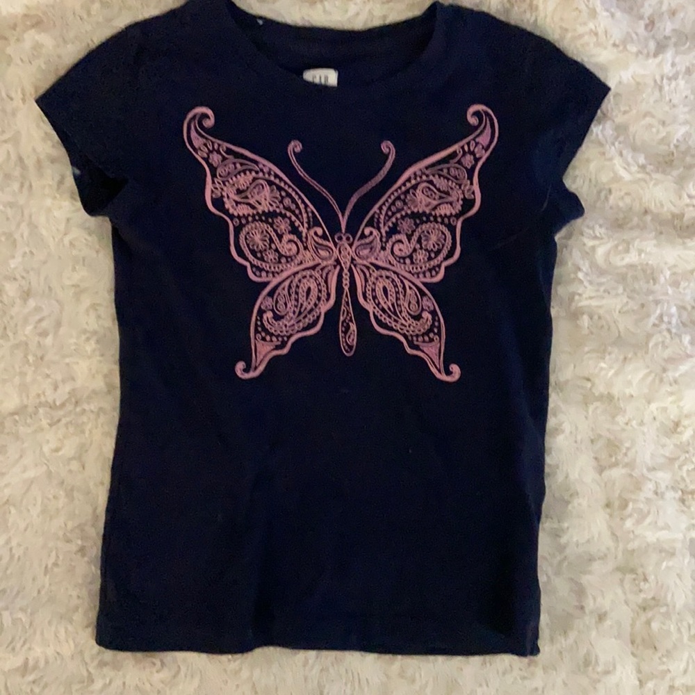 Dark blue butterfly shirt